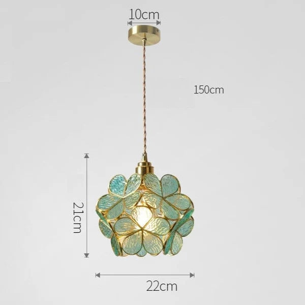 Glass Flower Mini Copper Chandelier
