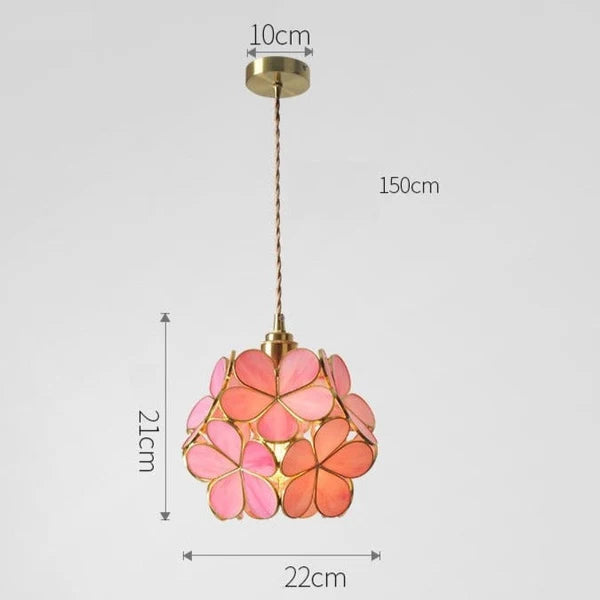 Glass Flower Mini Copper Chandelier